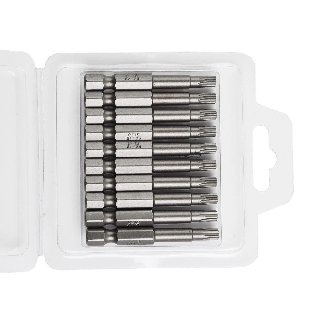 10Pcs Screw Extractor Set for Universal Use (50mm, 6.35mm Hexagon)