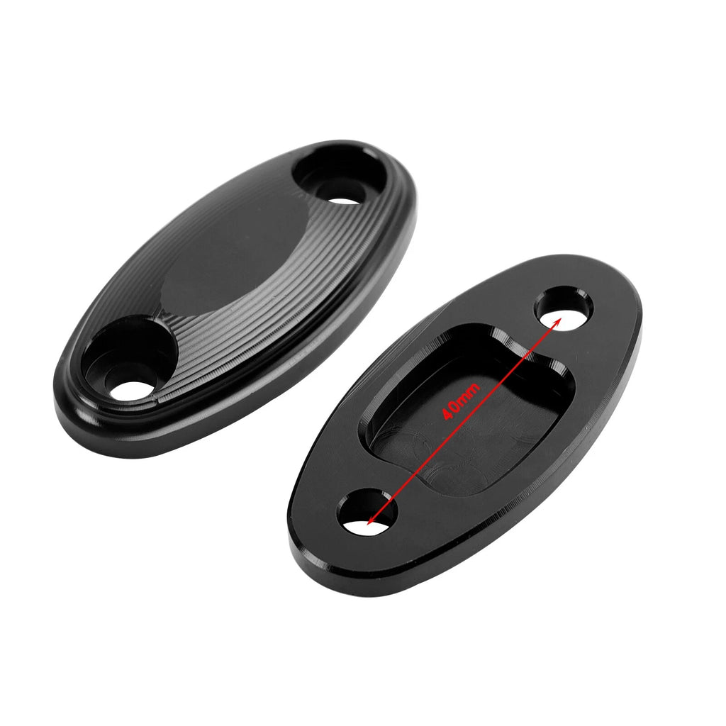 CNC Aluminum Black Mirror Block Off Plates for Honda CBR500R CBR600RR (2013–2020)