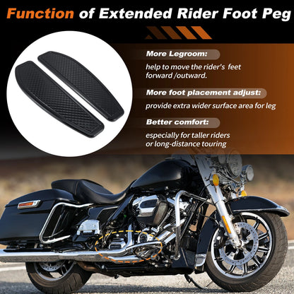 Anti-Slip Floorboard Foot Pegs for Harley Davidson (Black)