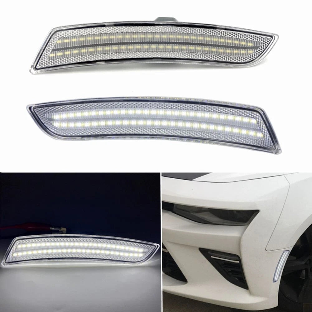 2X White LED Front Side Marker Lights for Cadillac CTS ATS (2013–2019)