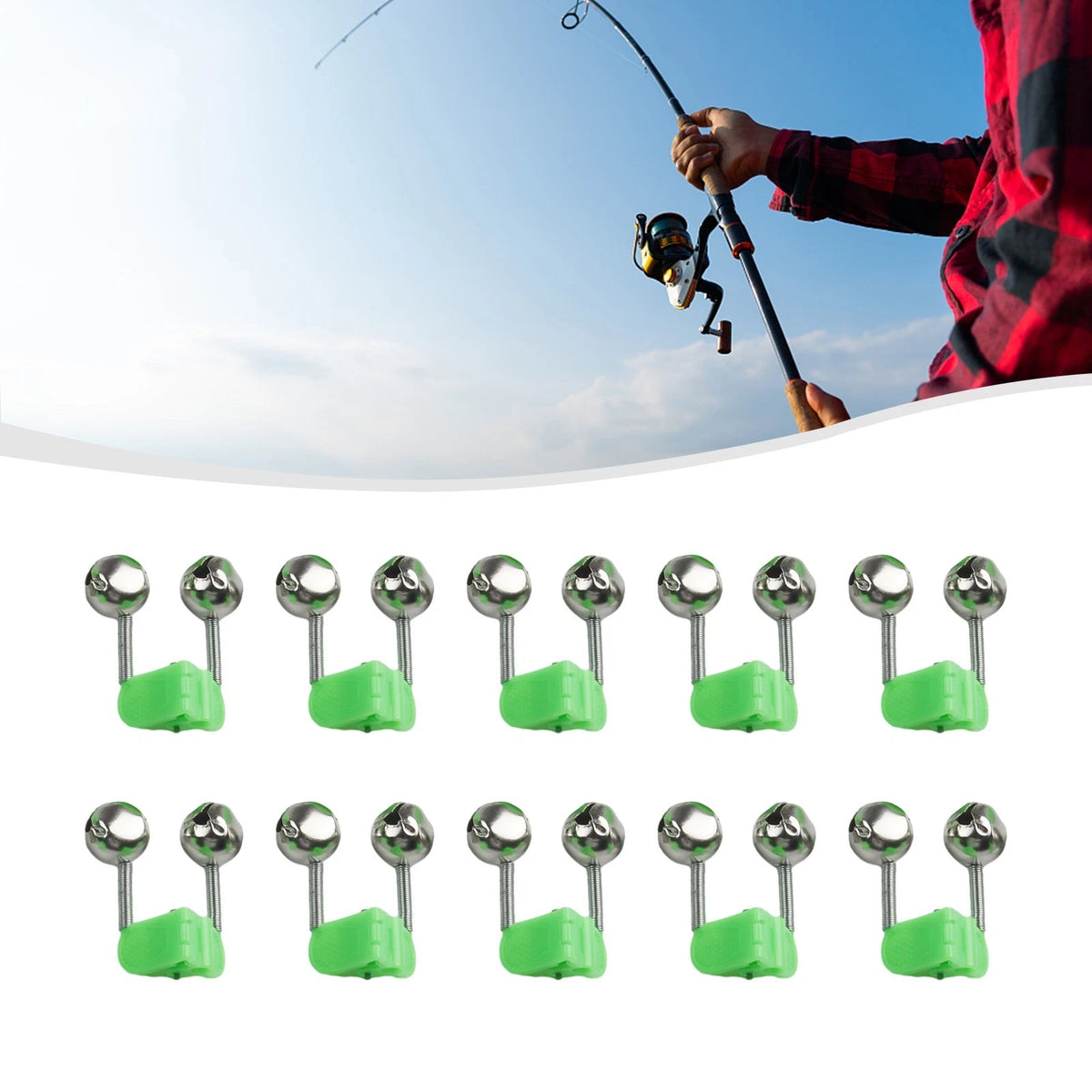 Fishing Alarm Bells for Rods - Double Clip Design