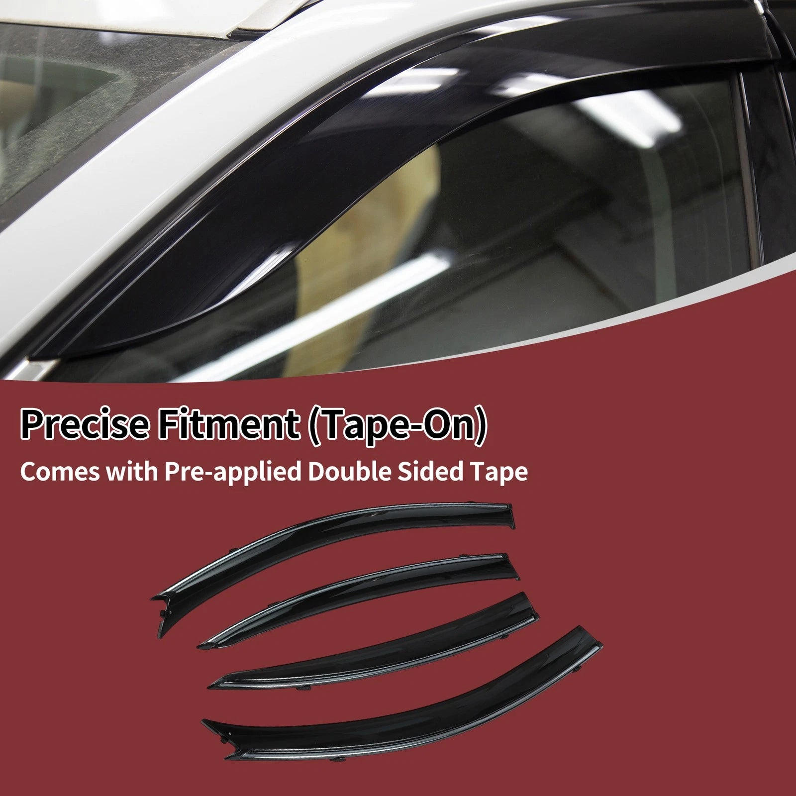 Window Deflectors Side Window Vent Visor Black 1 Set for Mazda 3 Sedan (2004–2009)