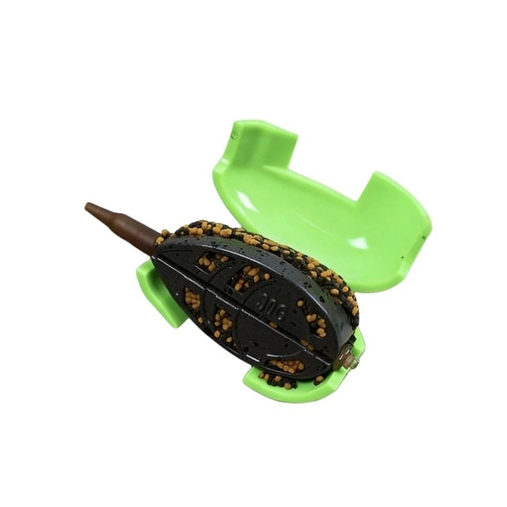 Fly Feeder Bait Loader for Accurate Casting (Green Plastic Shell)