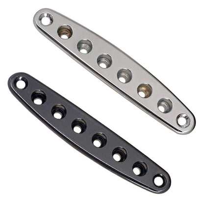 8-Hole Metal Electric Guitar Bridge Thru Body String Ferrules Plate