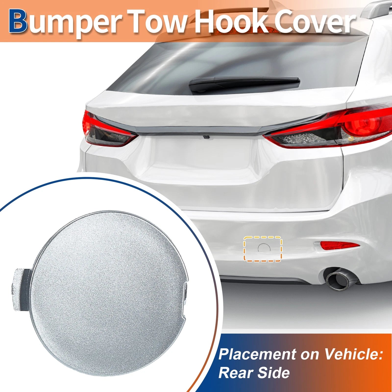 Rear Right Tow Hook Cover Replacement for Mazda 6 Atenza (2018–2021)