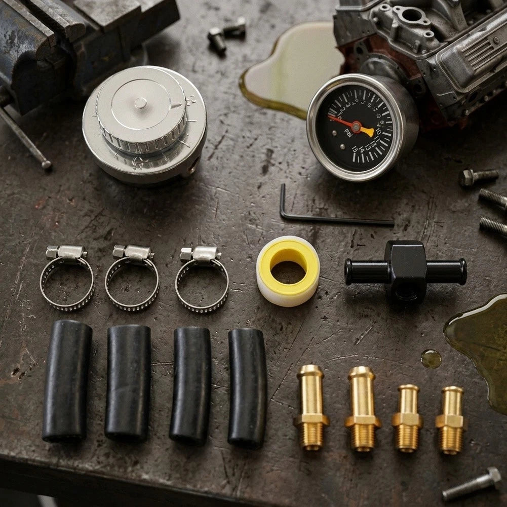 Fuel Pressure Gauge Kit 1-5 PSI Range for Carburetor Adjustment and Tuning