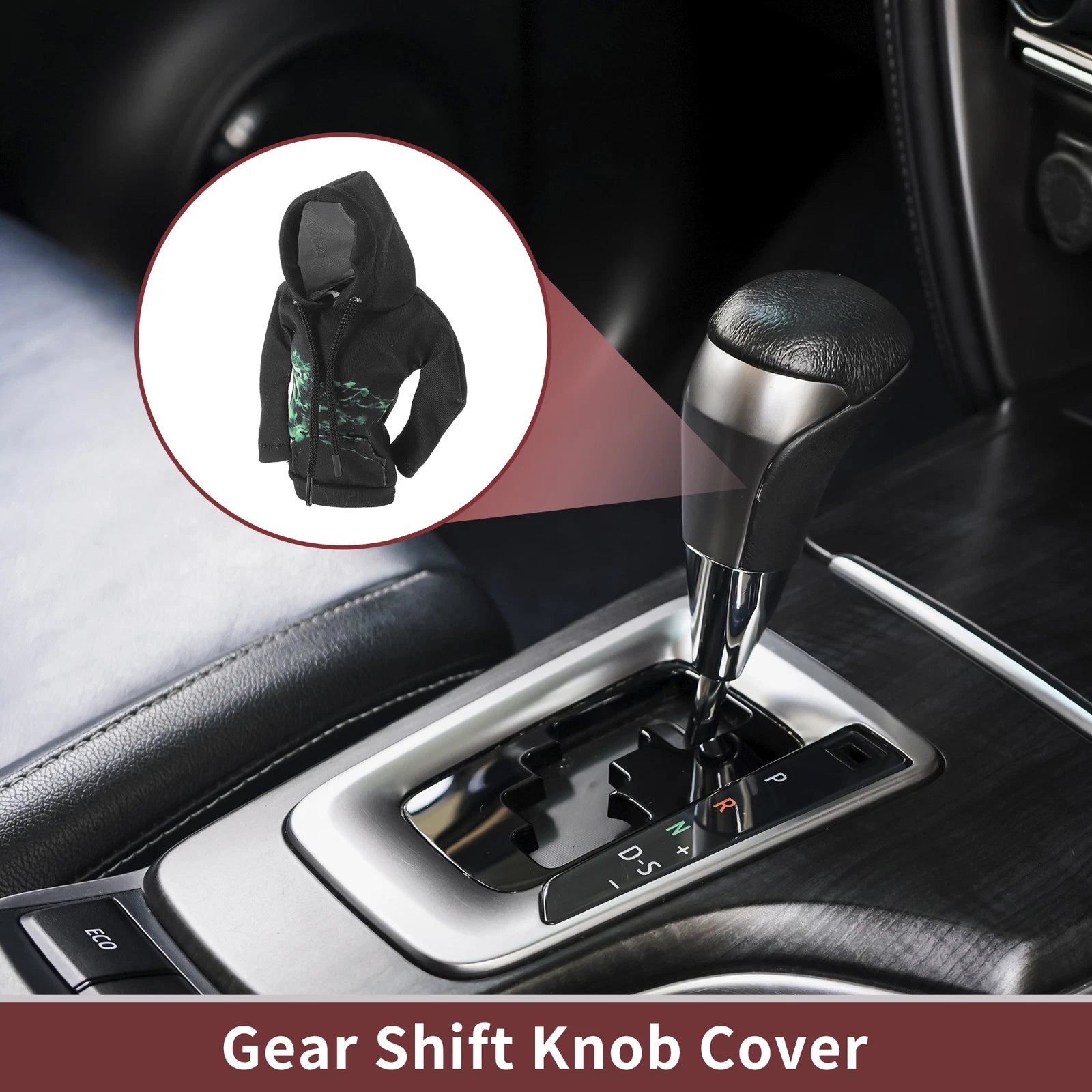 Gear Shift Knob Cover for Car (Black, Green Gradient)