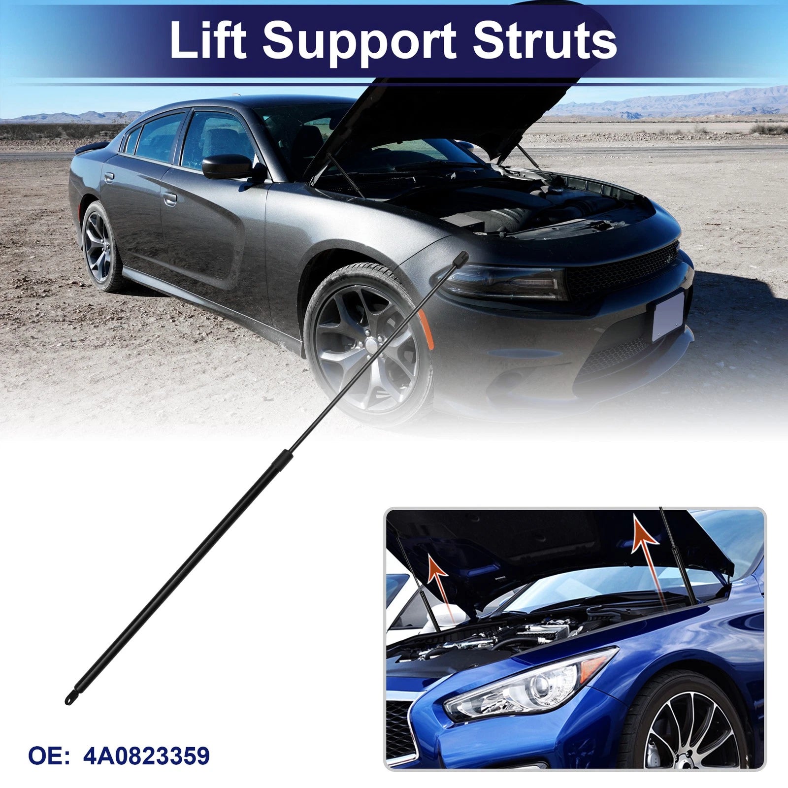 Tailgate Lift Support Struts Gas Spring Replacement for Audi A6 Saloon (1994–1997)