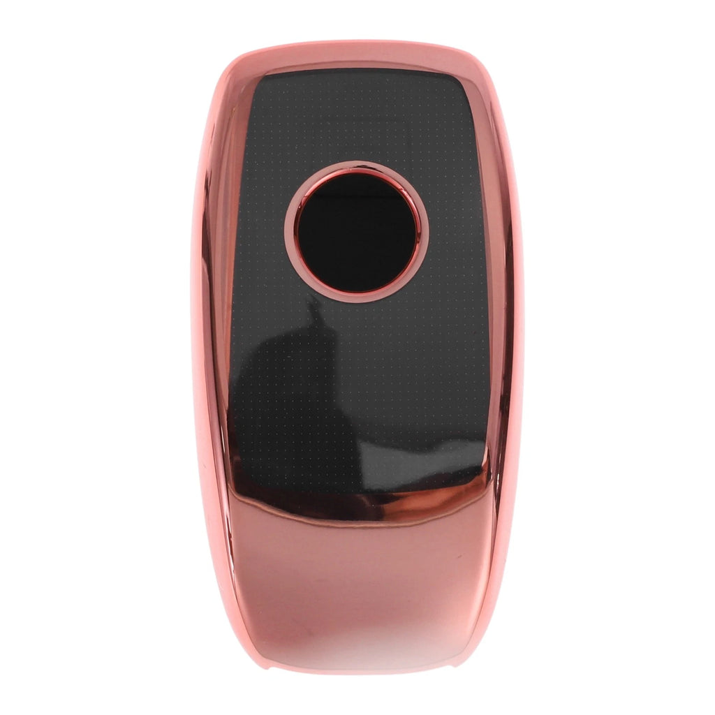 Rose Gold TPU Car Key Case with 3 Buttons for Mercedes-Benz E-Class (2017-2020)