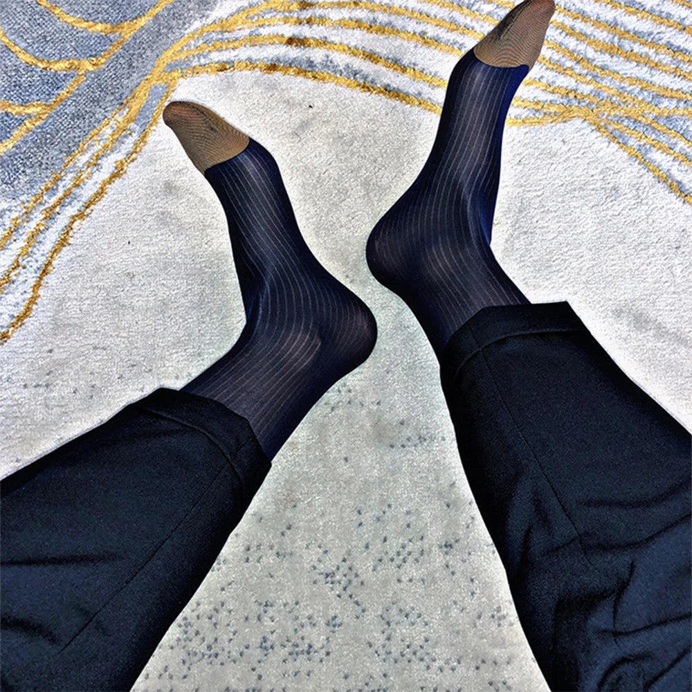 2X Sheer Stripe Socks for Business Office (Men's)