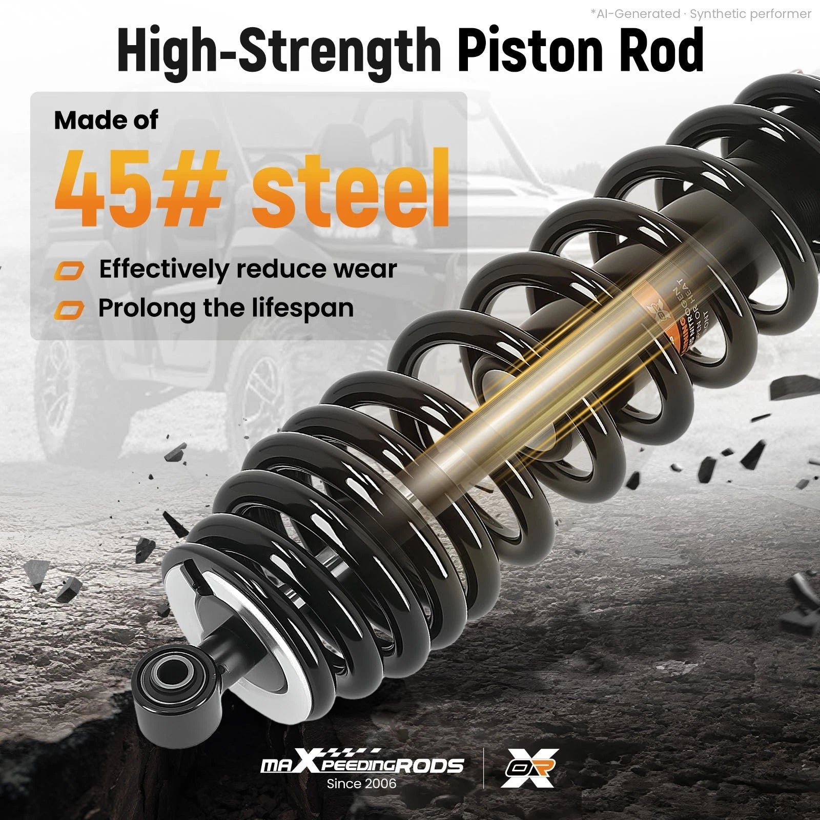 Front Shocks 706203374 for Can-Am XMR Defender 10 & MAX 10 (2019–2022) Black