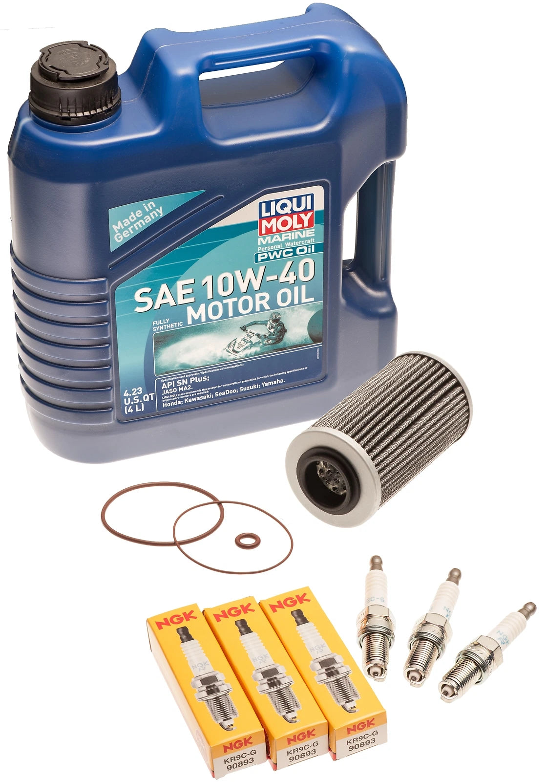 Oil Change Service Kit with Filter & NGK Plugs for SeaDoo RXP RXT GTX (2017–2023)