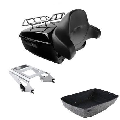 2X King Trunk Backrest Mount Rack for Harley Road Glide (2009–2013)