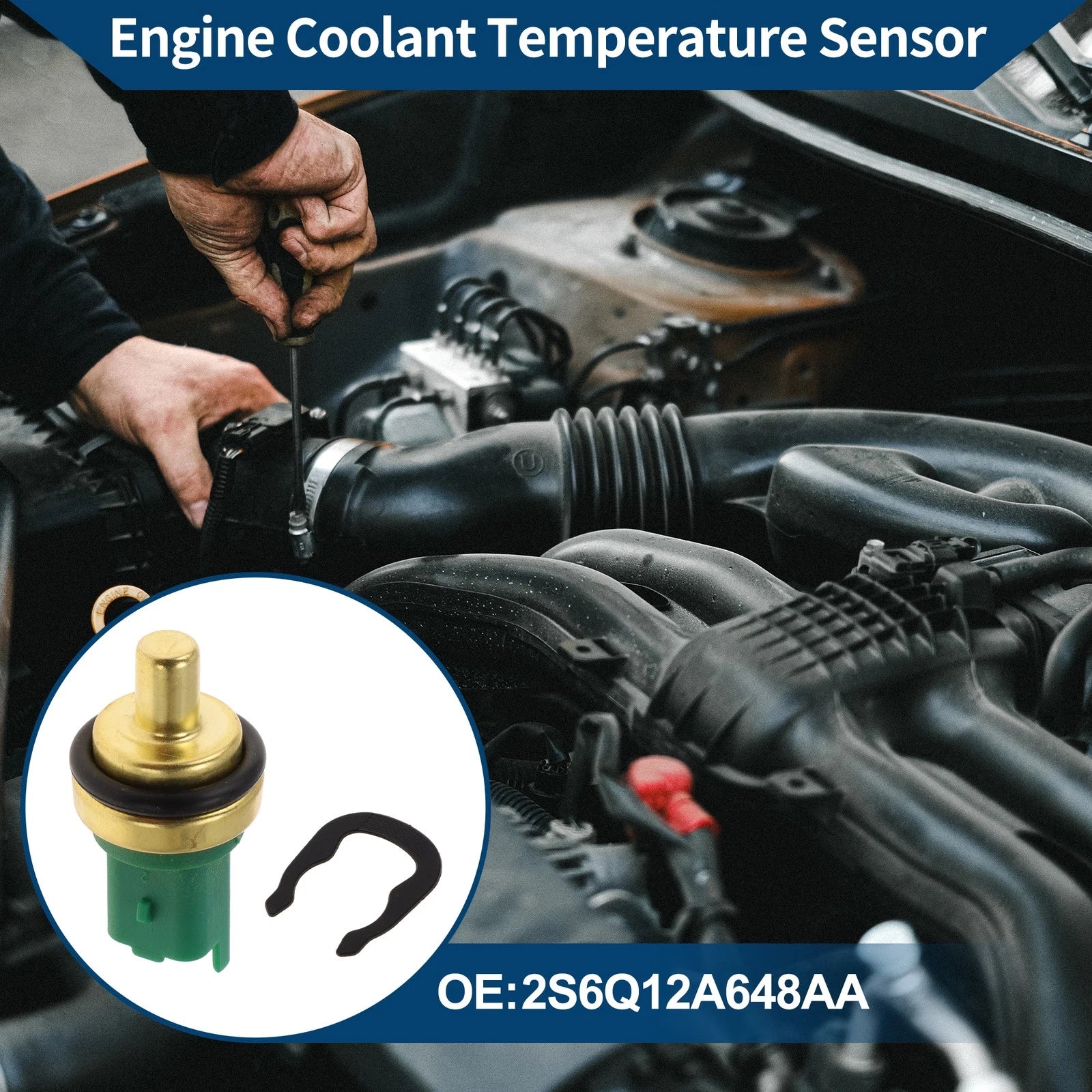 Engine Coolant Temperature Sensor No. 2S6Q12A648A for Ford B-Max (2012–2017)