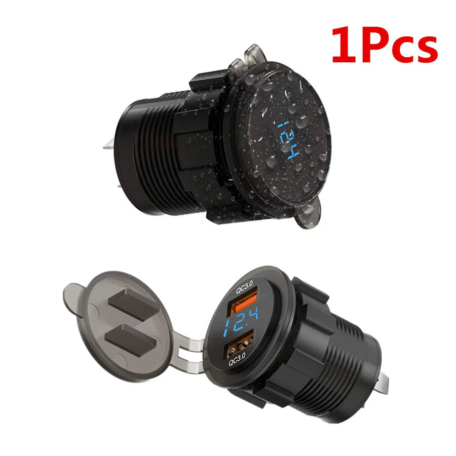 Dual USB Waterproof Phone Charger Power Socket for ATV Motorcycle (2010–2023)