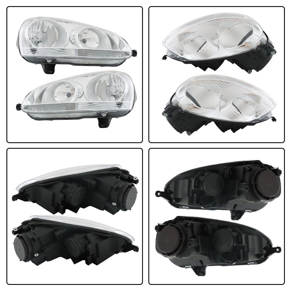 Headlights for VW Rabbit Jetta (2005–2009) Chrome LH+RH Clear Halogen