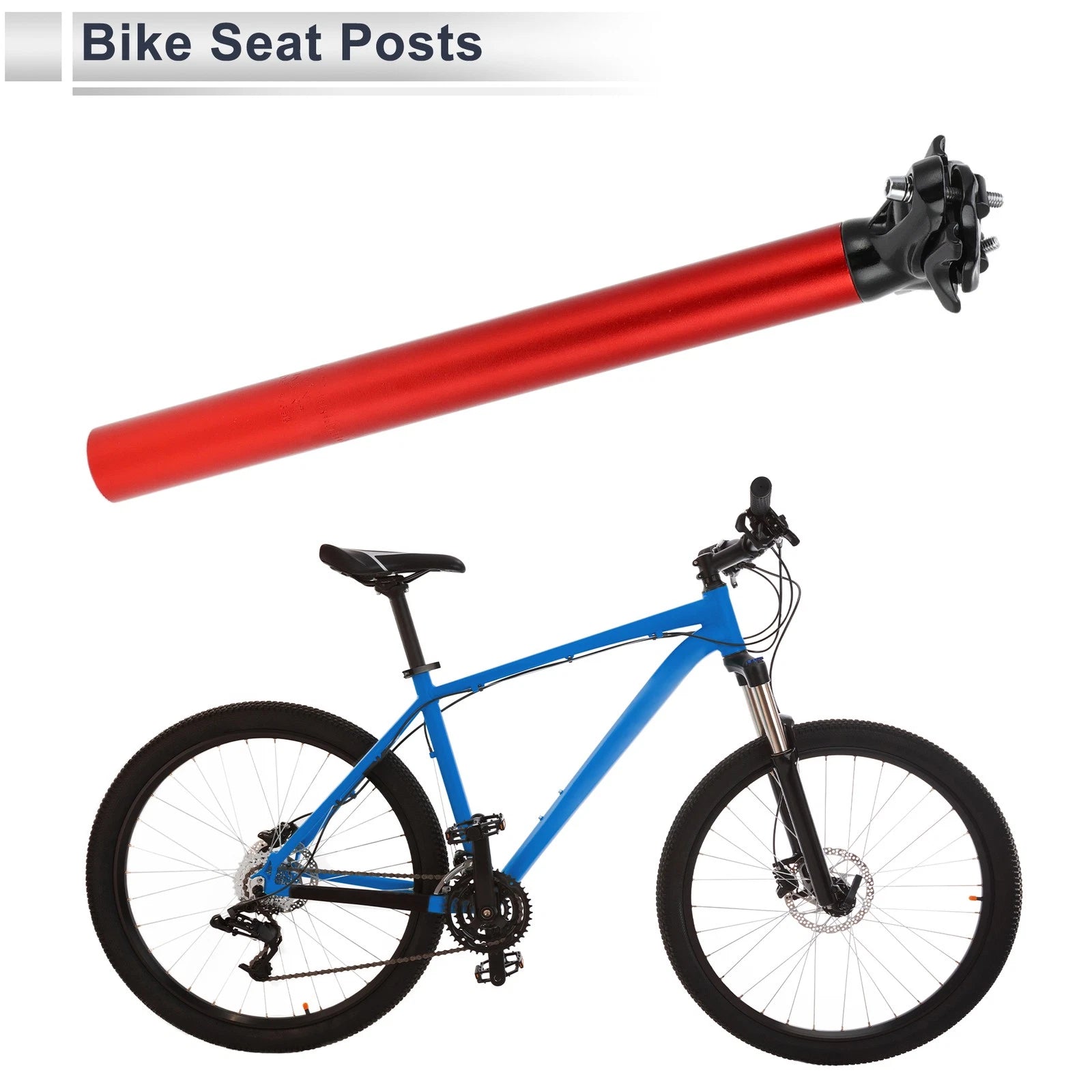 Seat Post 31.6x350mm Adjustable with Fixing Clip for Bike (2000–2025)