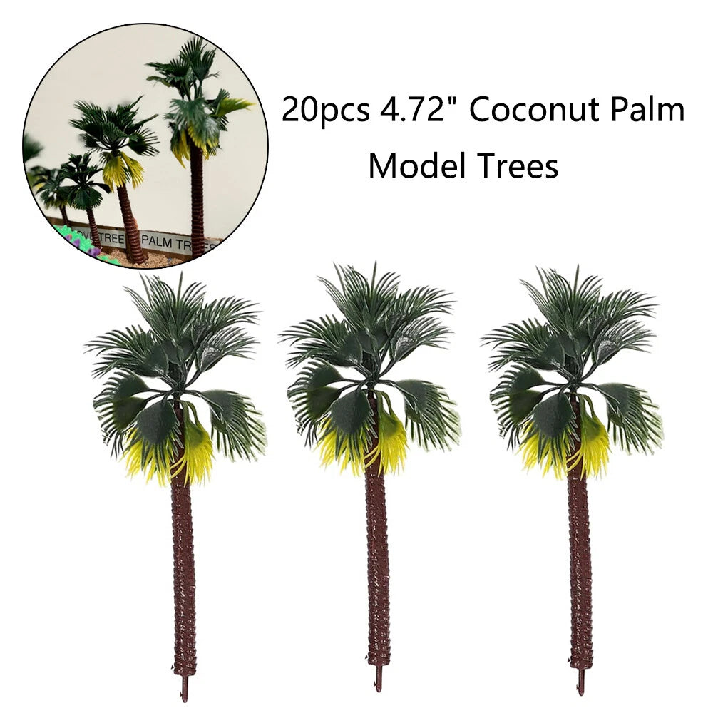 20pc Coconut Palm Model Trees for DIY Scenery
