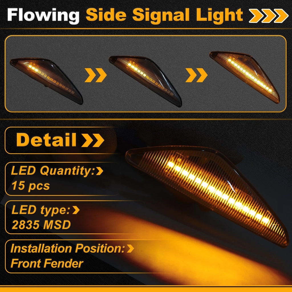 Side Marker Fender Light Replacement for BMW X3 F25 (2011–2017) Transparent