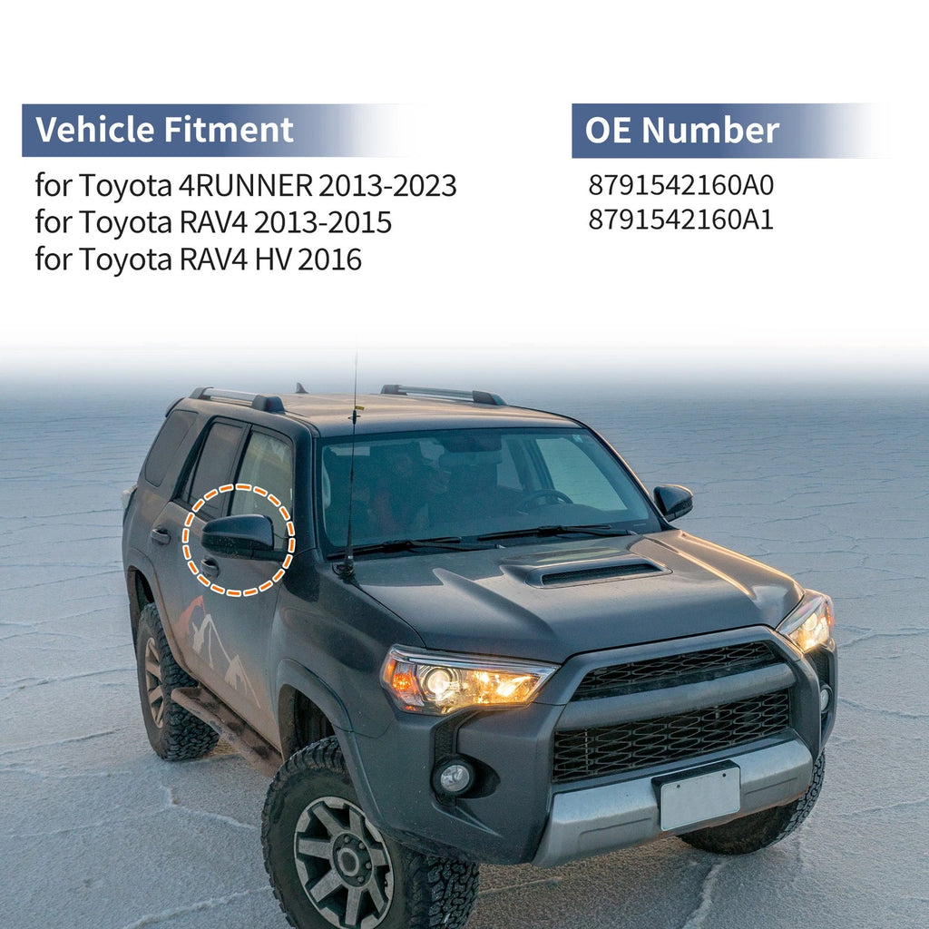 Right Side Mirror Cover Cap Replacement White for Toyota 4Runner (2013–2023)
