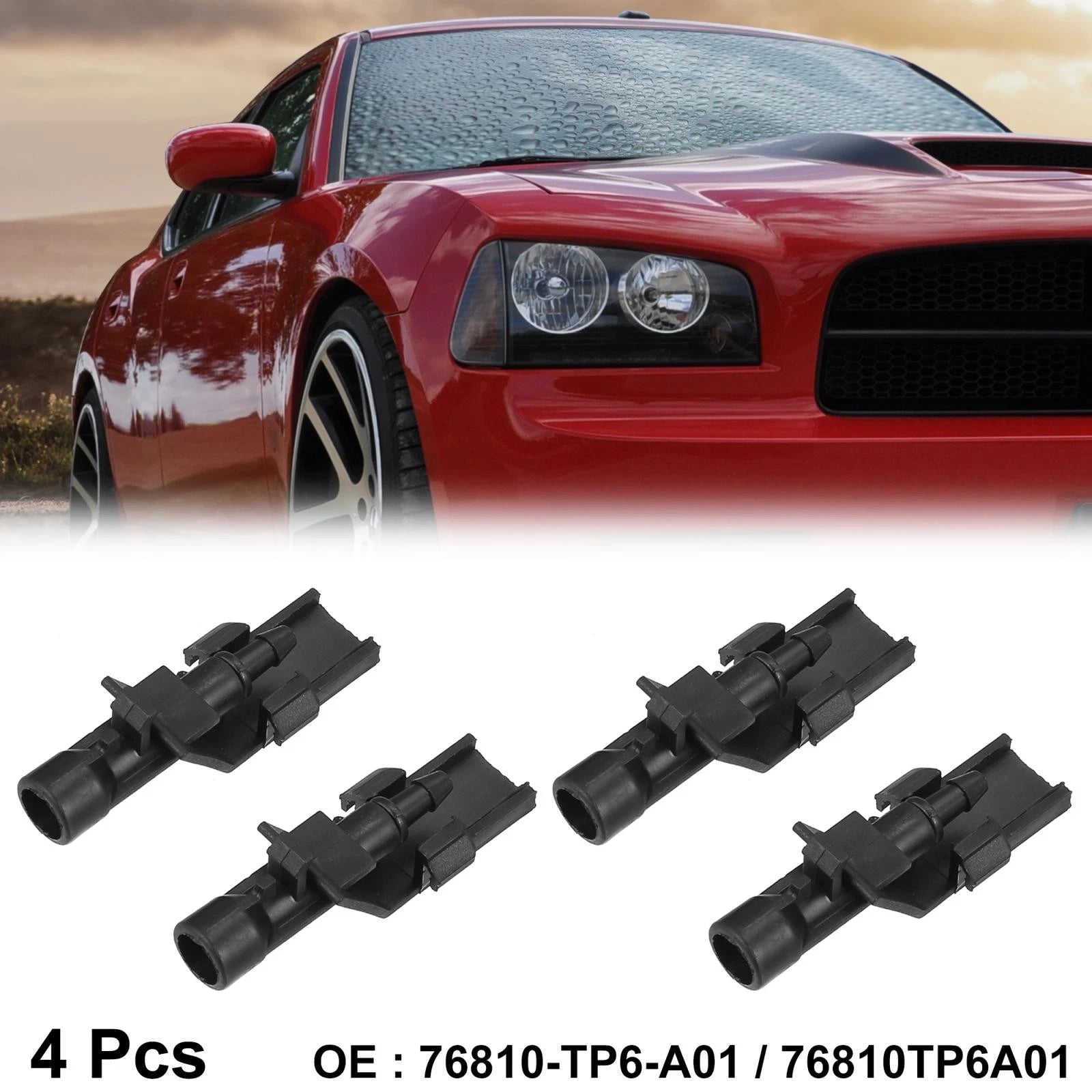 4PCS Windshield Washer Nozzle Jet Spray Single Hole for Honda (2012–2021)