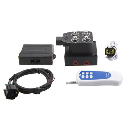 12V Solenoid Valve Air Suspension Manifold Valve w/ Remote Control Kit 0-200PSI