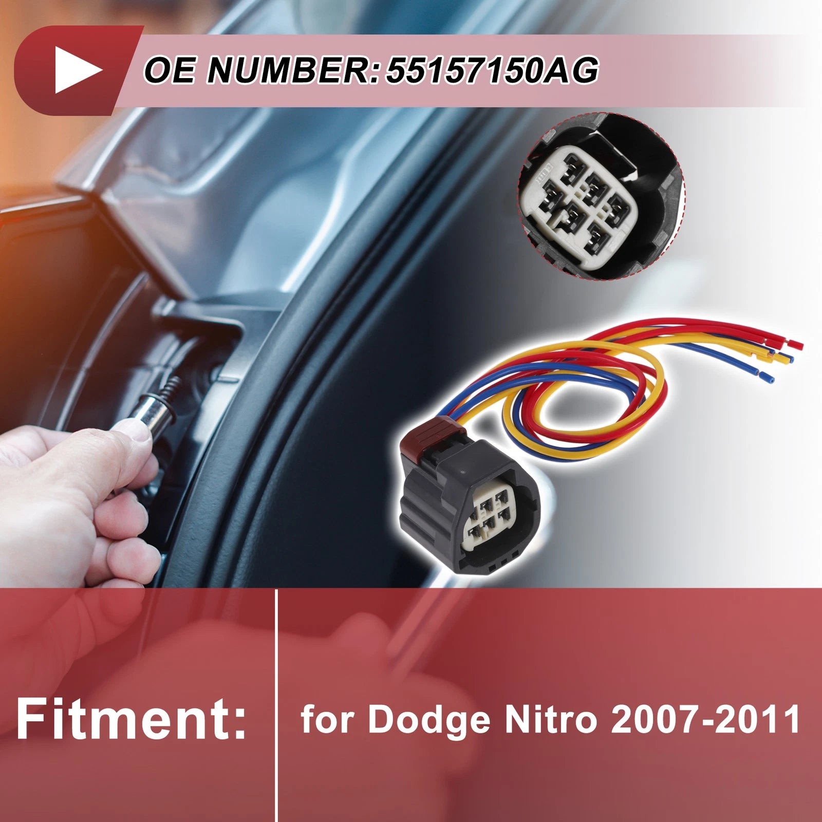 Taillight Socket Wiring Harness Replacement for Dodge Nitro (2007–2011)