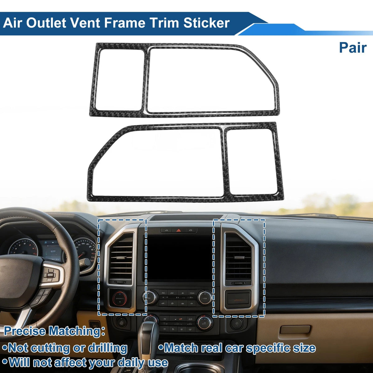 Air Condition Outlet Vent Trim Cover Frame for Ford F150 (2015–2023) 1 Pair