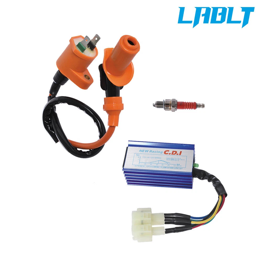 High Performance Racing Ignition Coil & Spark Plug for GY6 50cc-150cc