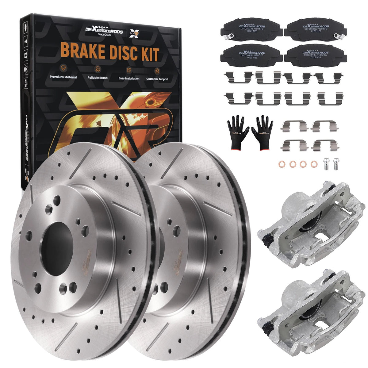 Front Brake Calipers & Rotors Pads Set for Honda Civic (2006–2011) 31311 D465A