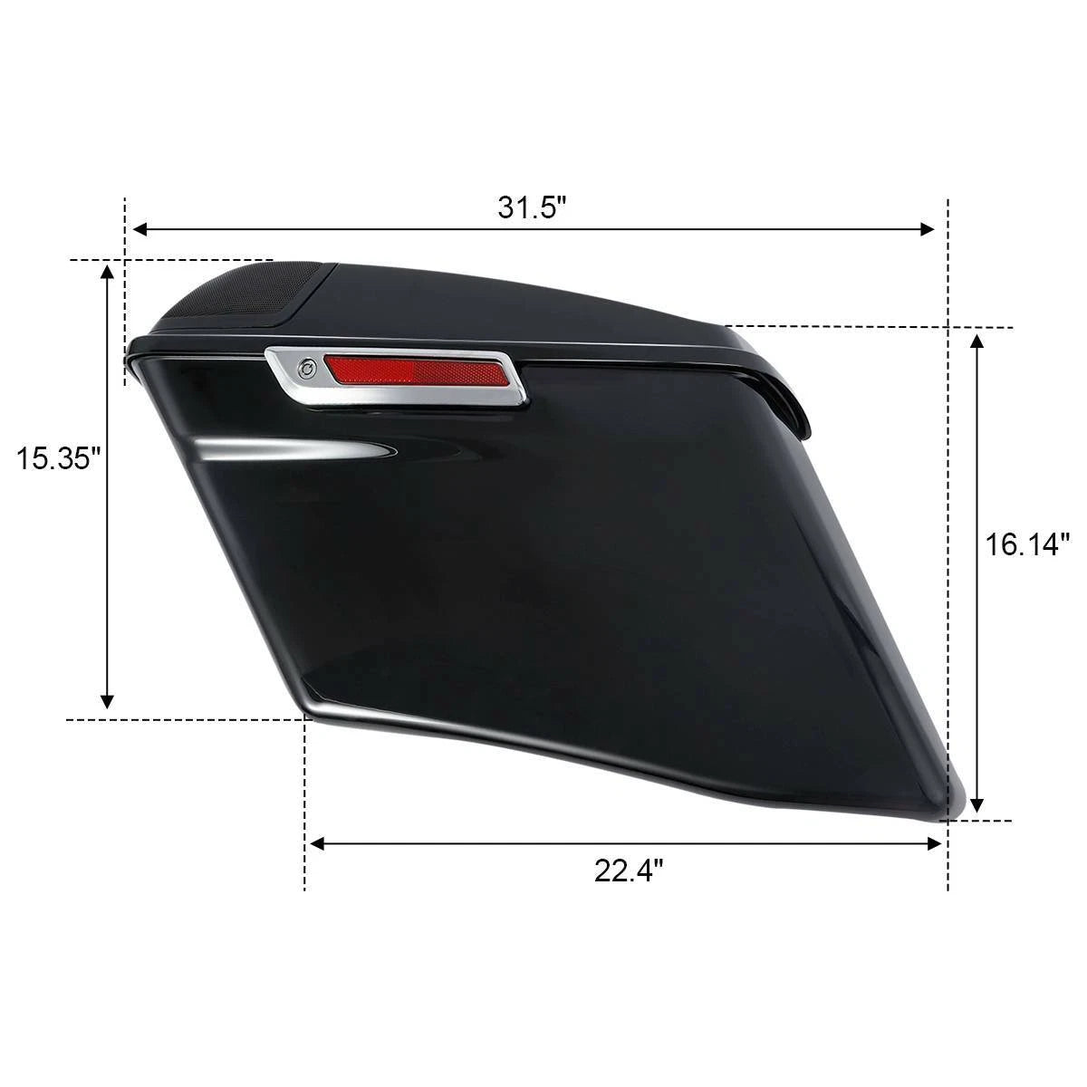 4" Extended Saddlebags & Black Conversion Brackets for Harley Softail (1984–2017)