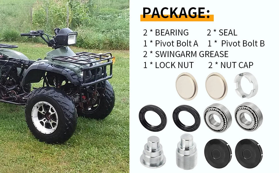 Swingarm Bearing Bolt Seal Cap Kit for Honda Foreman TRX400/TRX450/TRX500 (2000–2023)