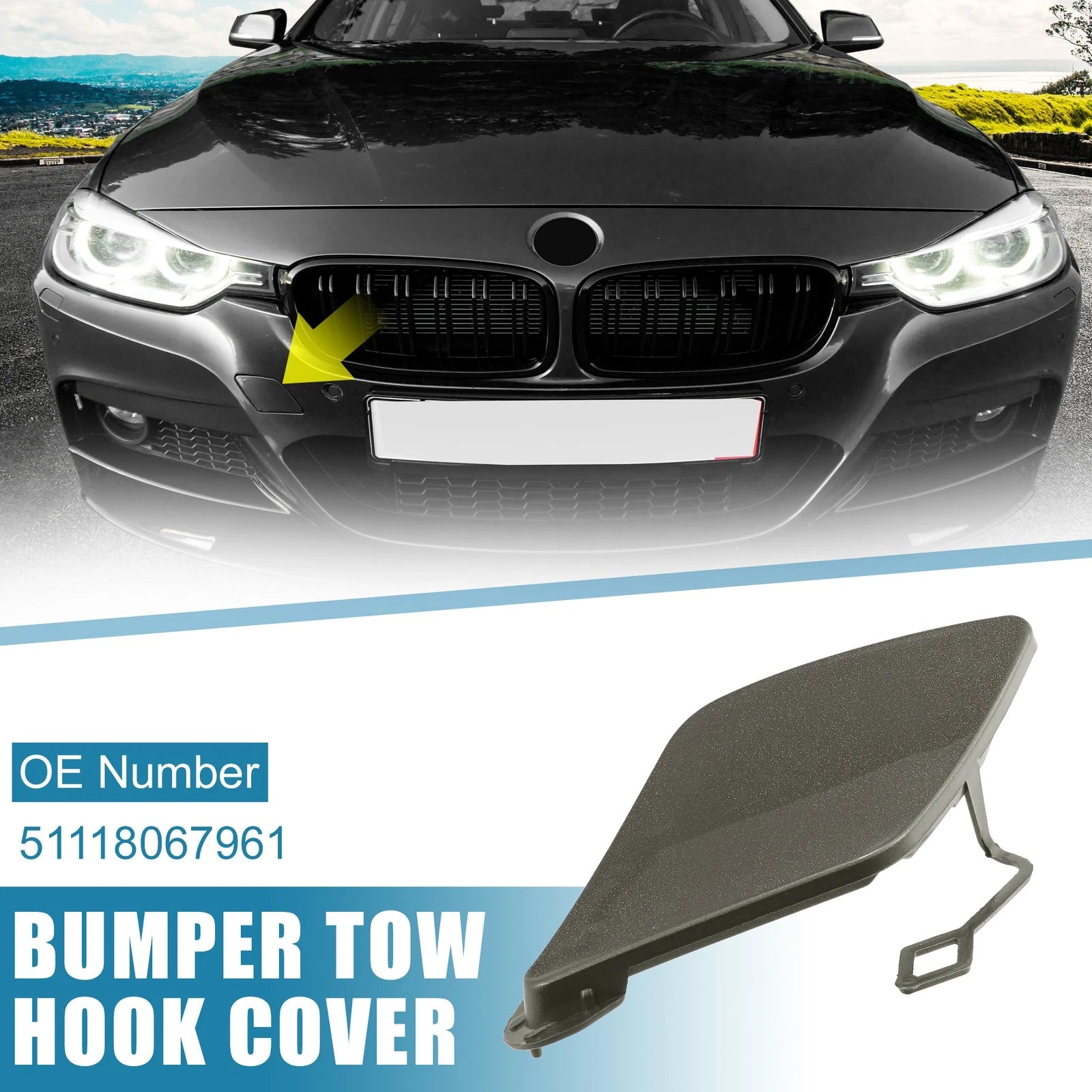 Front Bumper Tow Hook Cover Replacement for BMW 320i (2013–2018)
