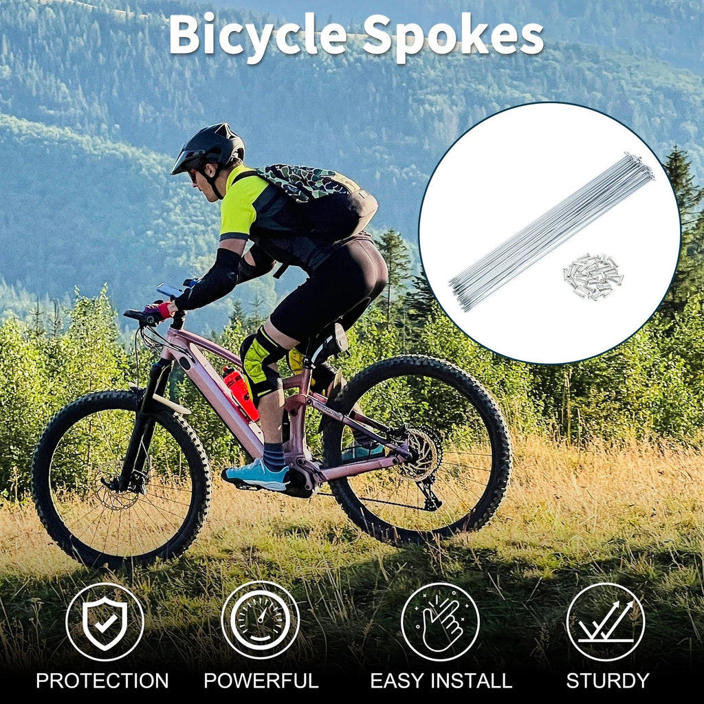Bicycle Spokes Nipple Set 273mm Carbon Steel Galvanized Universal