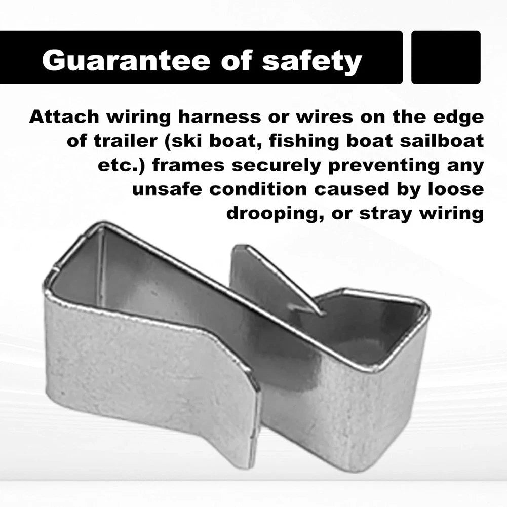 25PCS Stainless Steel Trailer Wire Clips for Frame Wiring