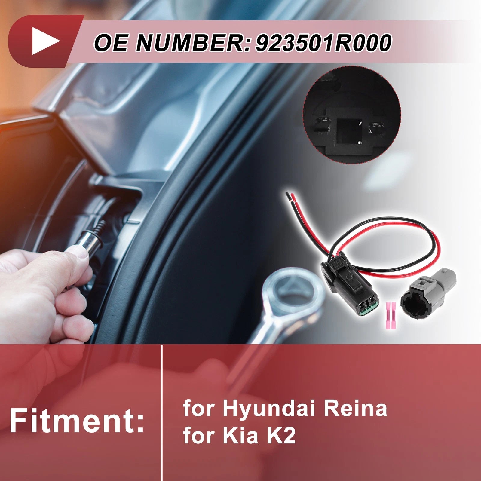 License Plate Light Socket Wiring for Hyundai Reina (2018–2022)