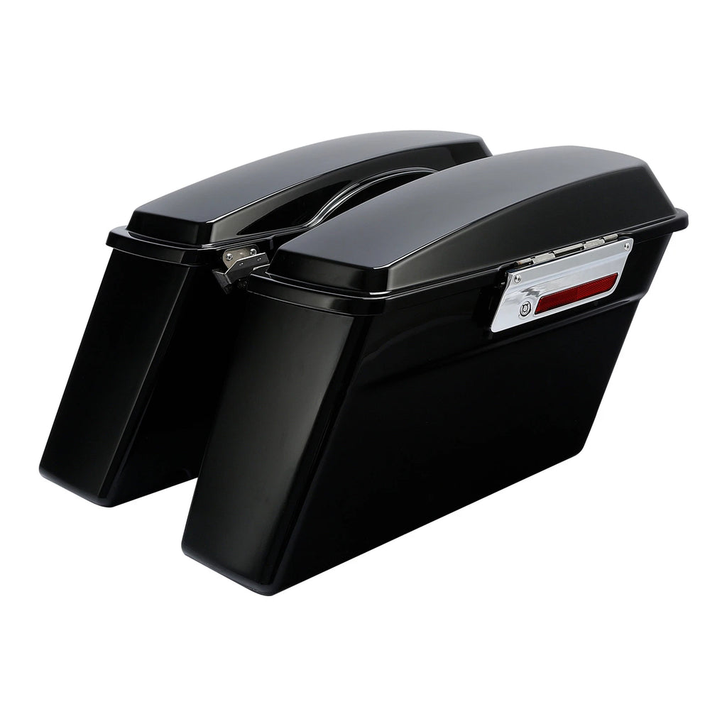 Black Hard Saddlebags & Conversion Brackets for Harley Softail FLST (1984–2017)