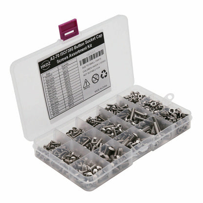 500pcs Stainless Steel Hex Socket Cap Head Bolts Screws Nuts M3 M4 M5 304 Kit