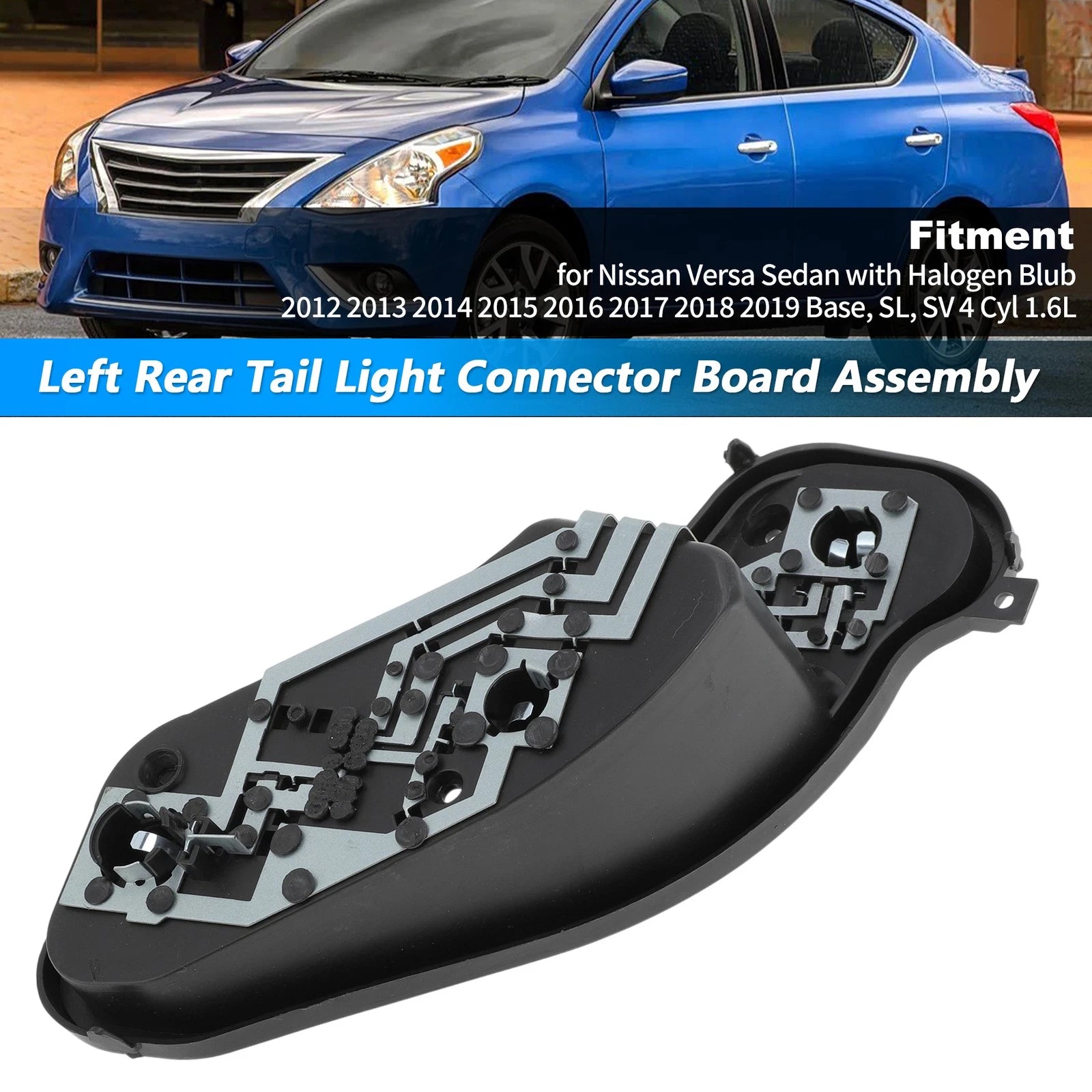 Left Tail Light Socket Board Assembly for Nissan Versa (2012–2019) No. 265563AW0A