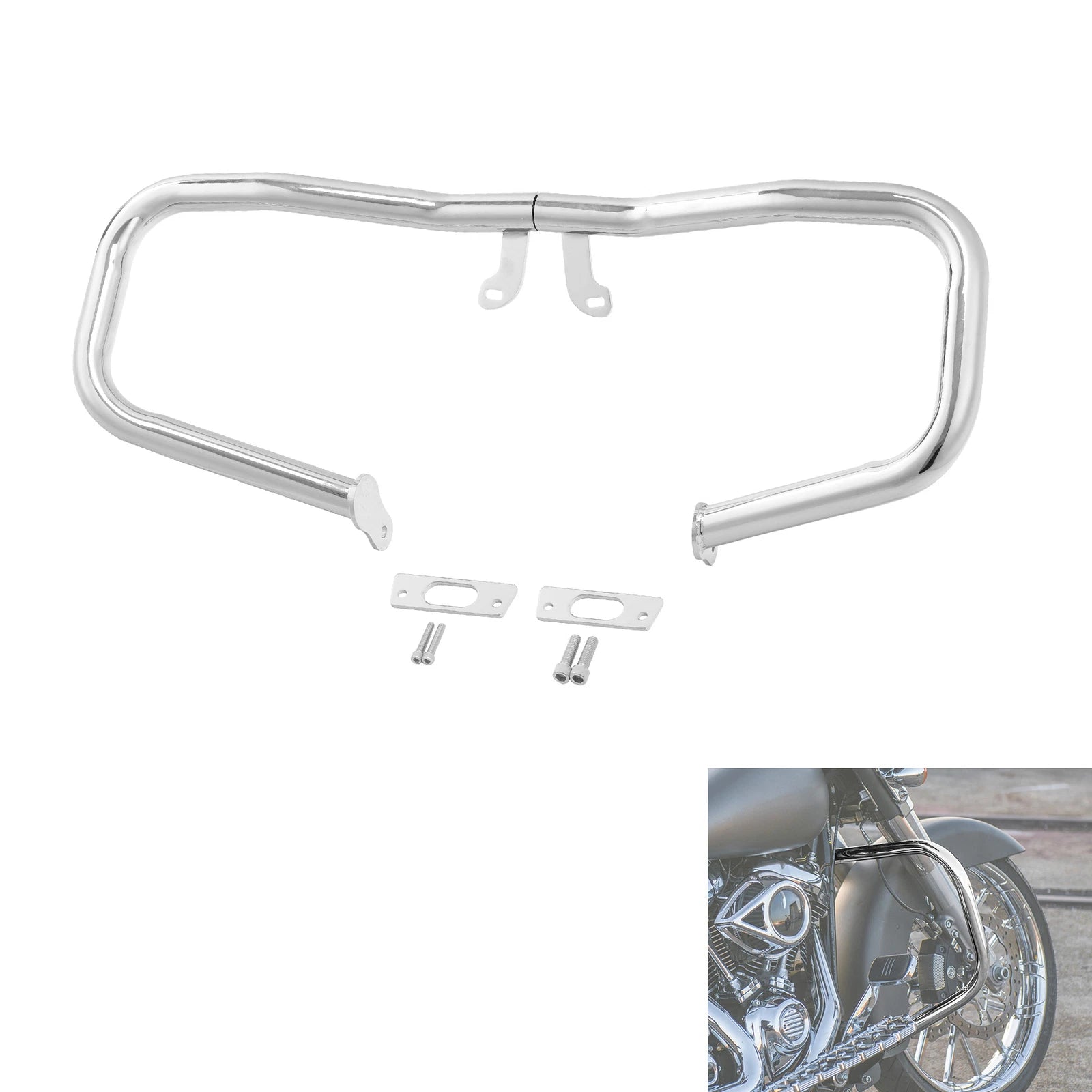 Chrome Chopped Engine Guard Highway Crash Bar for Harley Touring (2014–2023)