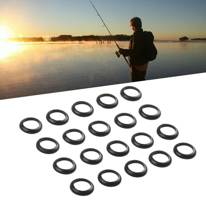 20 Pcs Elastic Winding Check Dress Ring Trim Adapter for Fishing Rods