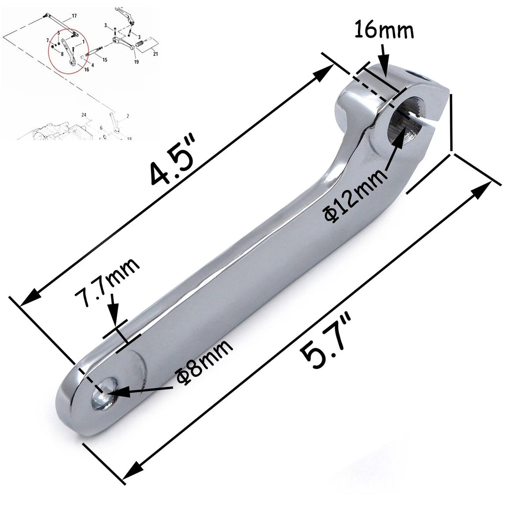 Chrome Adjustable Inner Shift Rod Lever for Harley FLT/Road Glide (1982–2018)