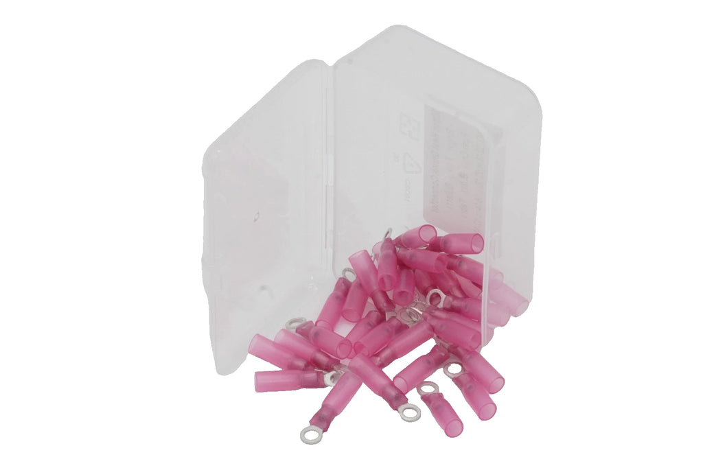 30-Pack Heat Shrink Ring Terminal #4 22-16 AWG
