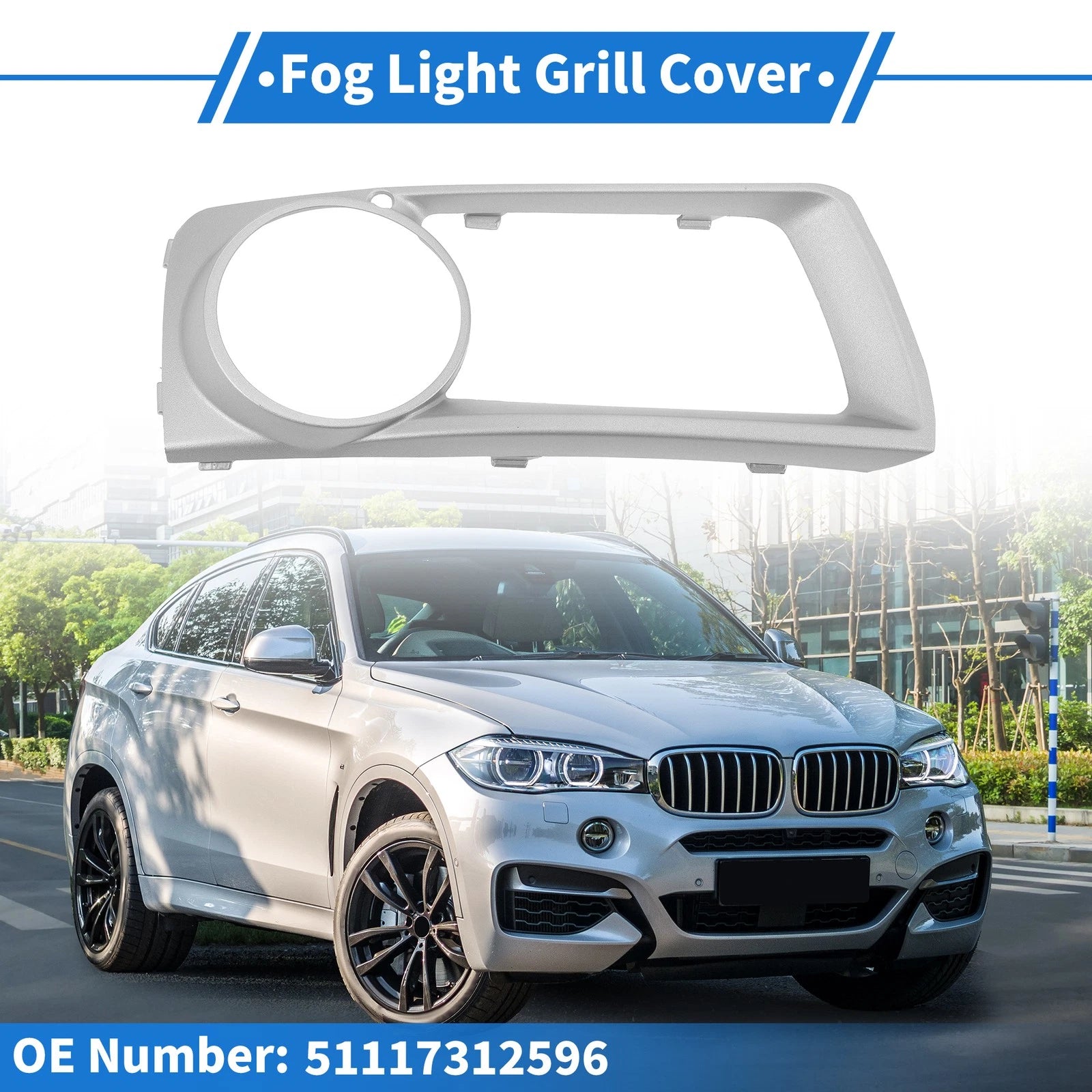 1 Pc Front Right Fog Light Grill Replacement for BMW X6 (2012–2014)