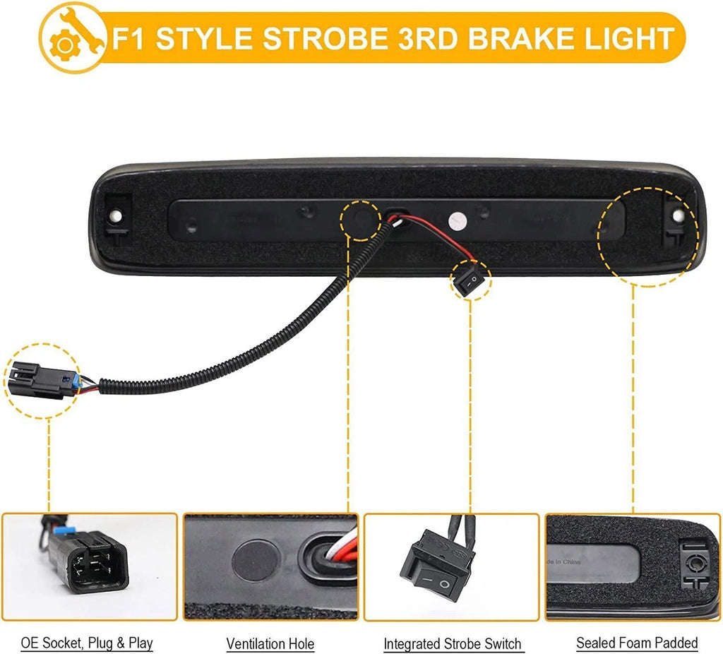 LED Third Tail Brake Light for Chevy Silverado GMC Sierra 1500 2500 3500 (1999–2007)