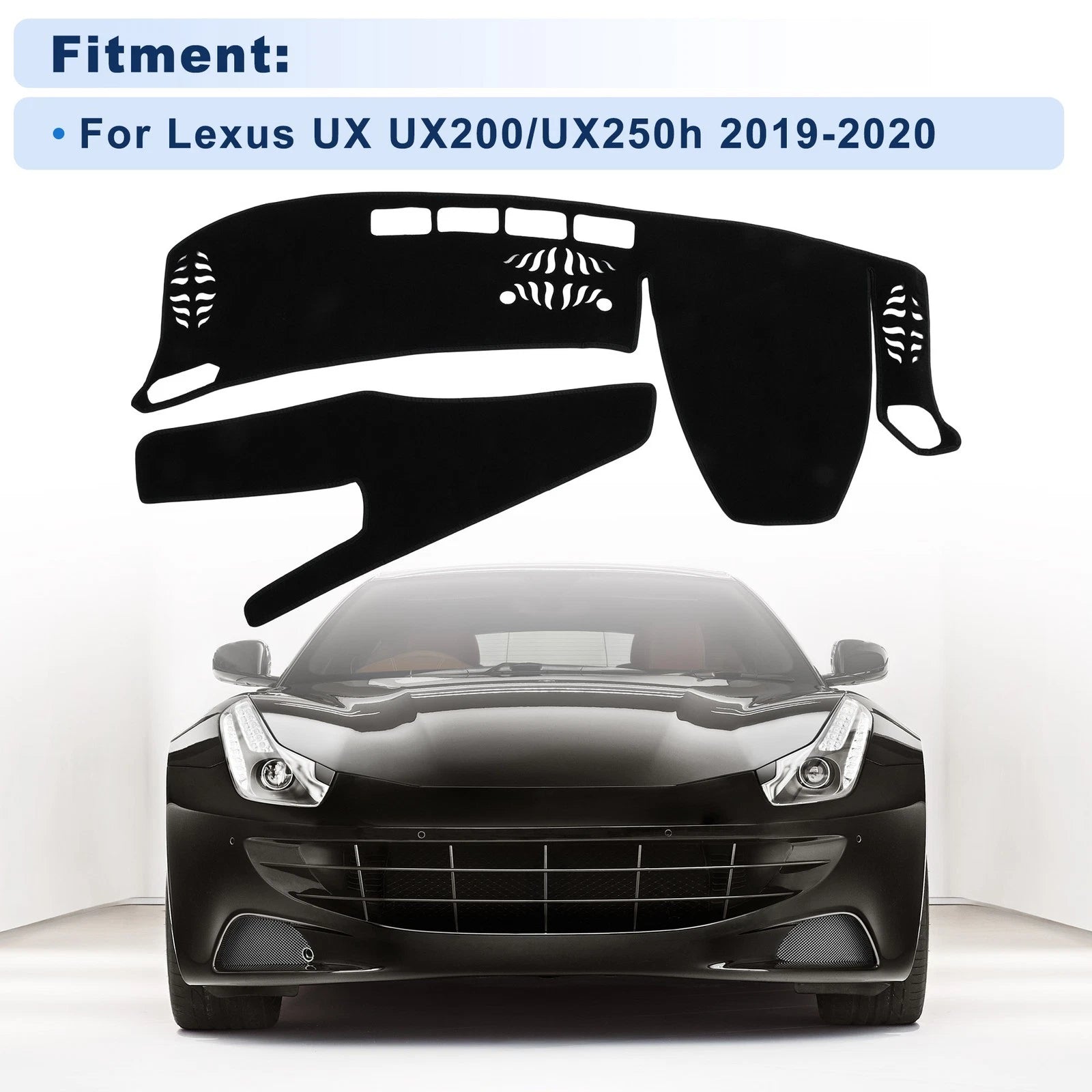 Dash Cover for Lexus UX UX200/UX250h 2019–2020 Polyester Black 1 Set