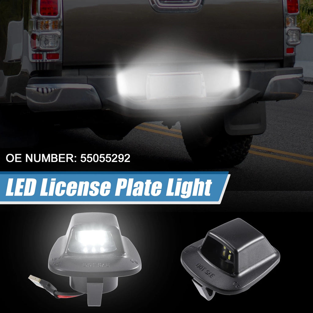 White LED License Plate Light Assembly Replacement for Dodge Dakota (2005–2011)