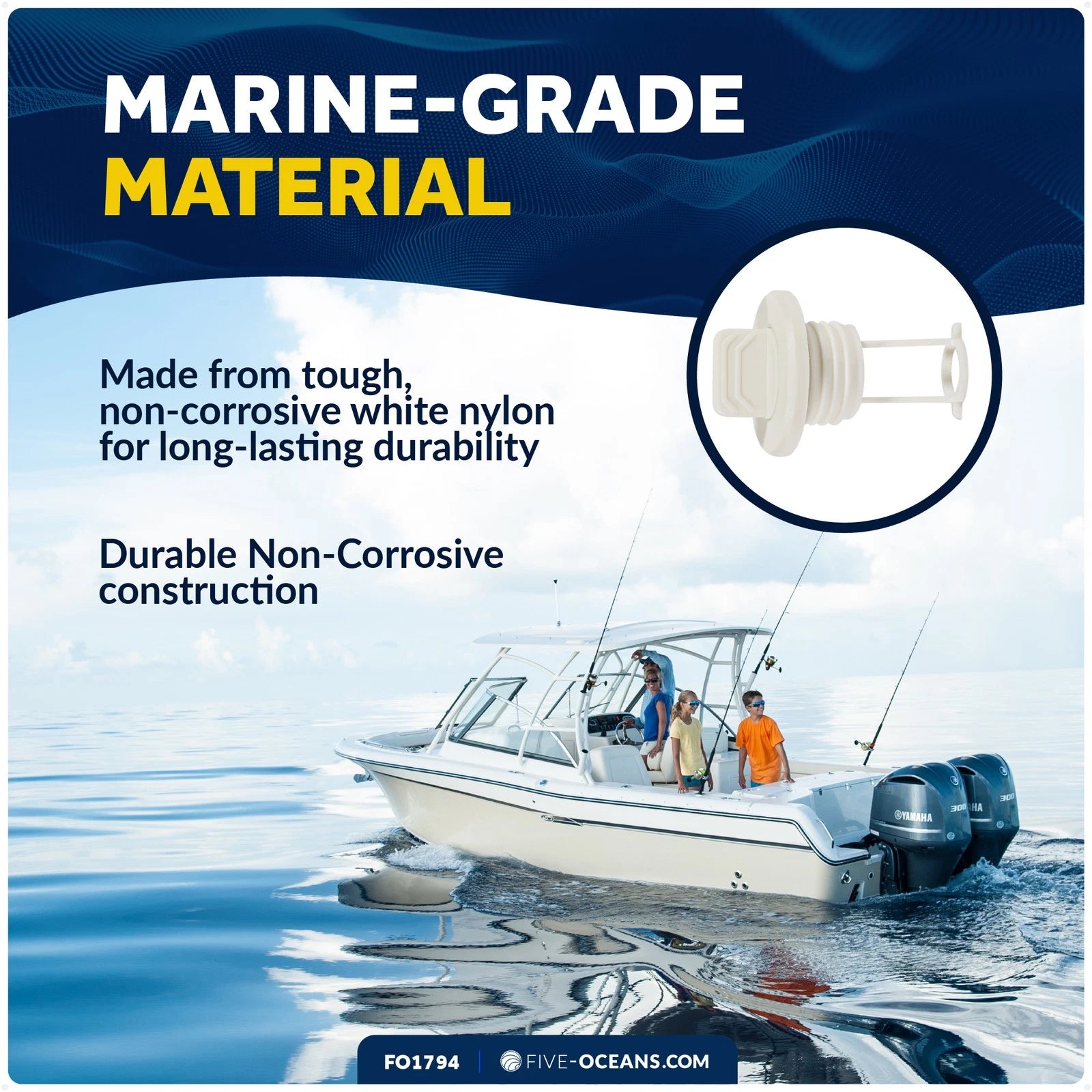 Captive Garboard Drain Plug for 1-Inch Transom Hole (FO1794)