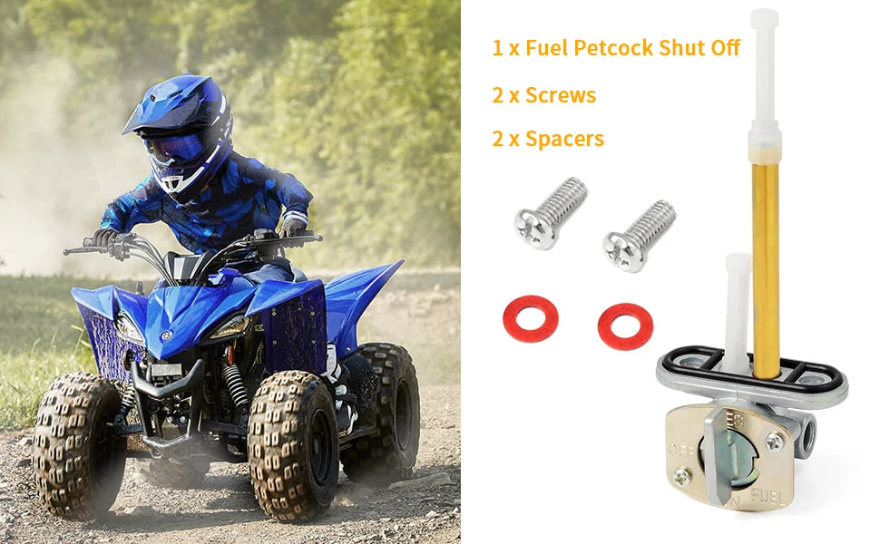 Fuel Valve Petcock for Yamaha TY350, Badger, Grizzly, Raptor 80, Raptor 50, Champ 100 (1970–2023)