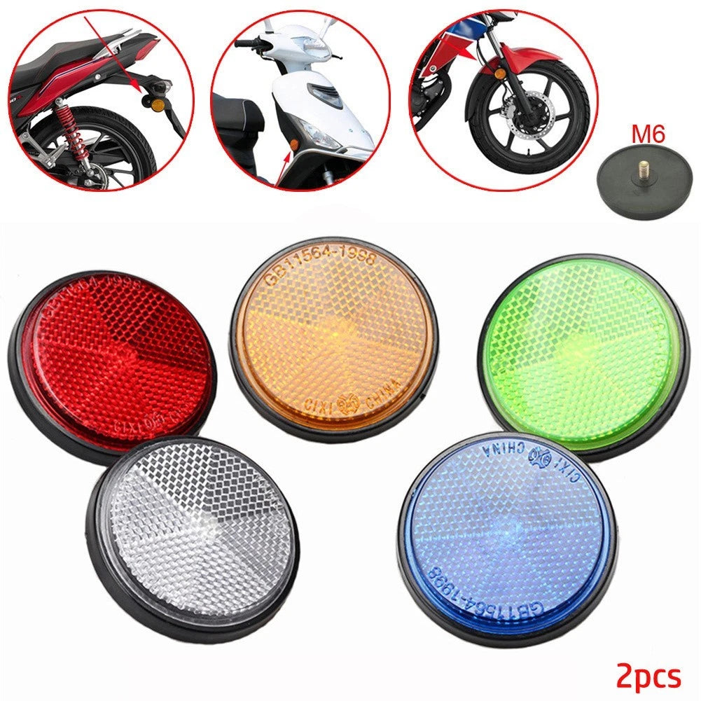 2X Circular Reflector Light for Car Motorcycle Bicycles